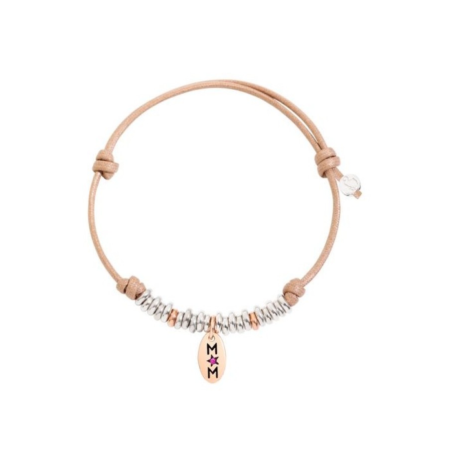 Idee Regalo dodo | Bracciale Cordino Con Tag Mom E Rondelle