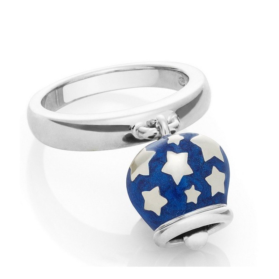 Idee Regalo chantecler | Anello Campanella In Argento E Smalto Blu Perlato