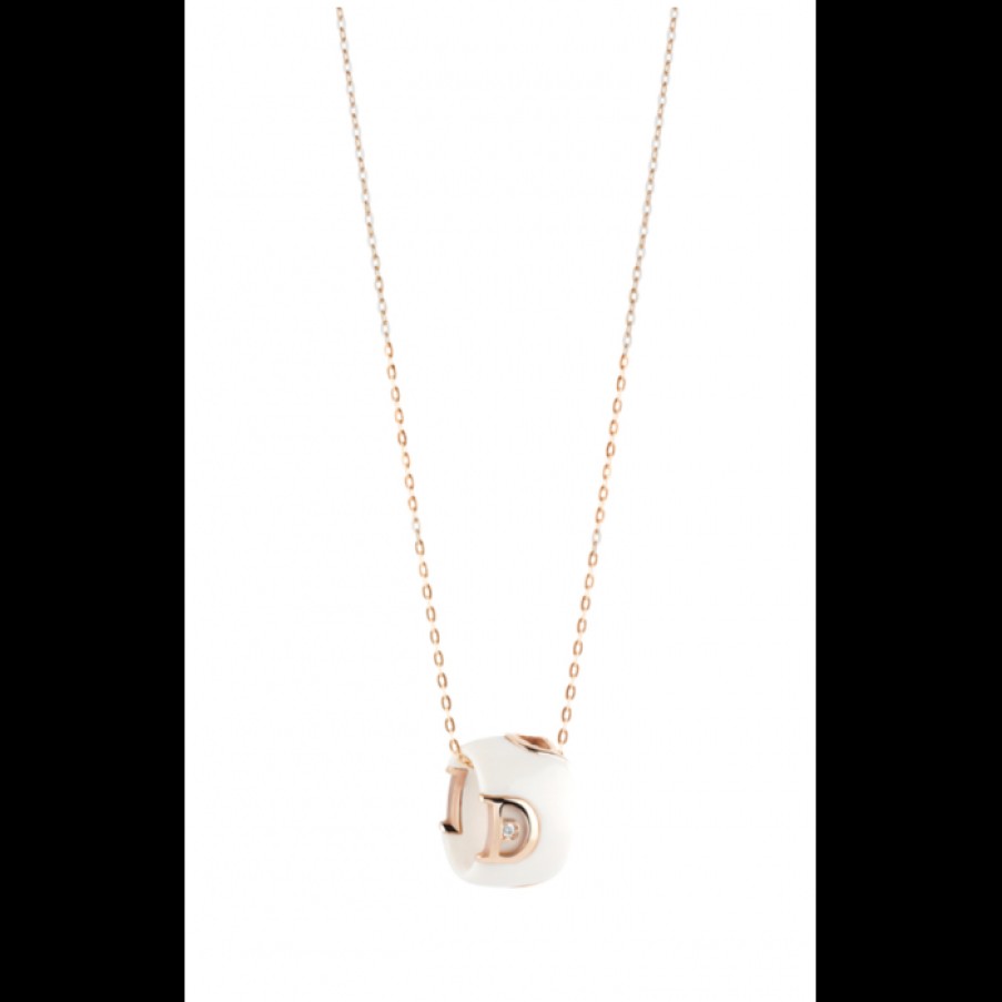 Idee Regalo damiani | Collier Damiani D.Icon In Ceramica Bianca, Oro Rosa Con Diamanti