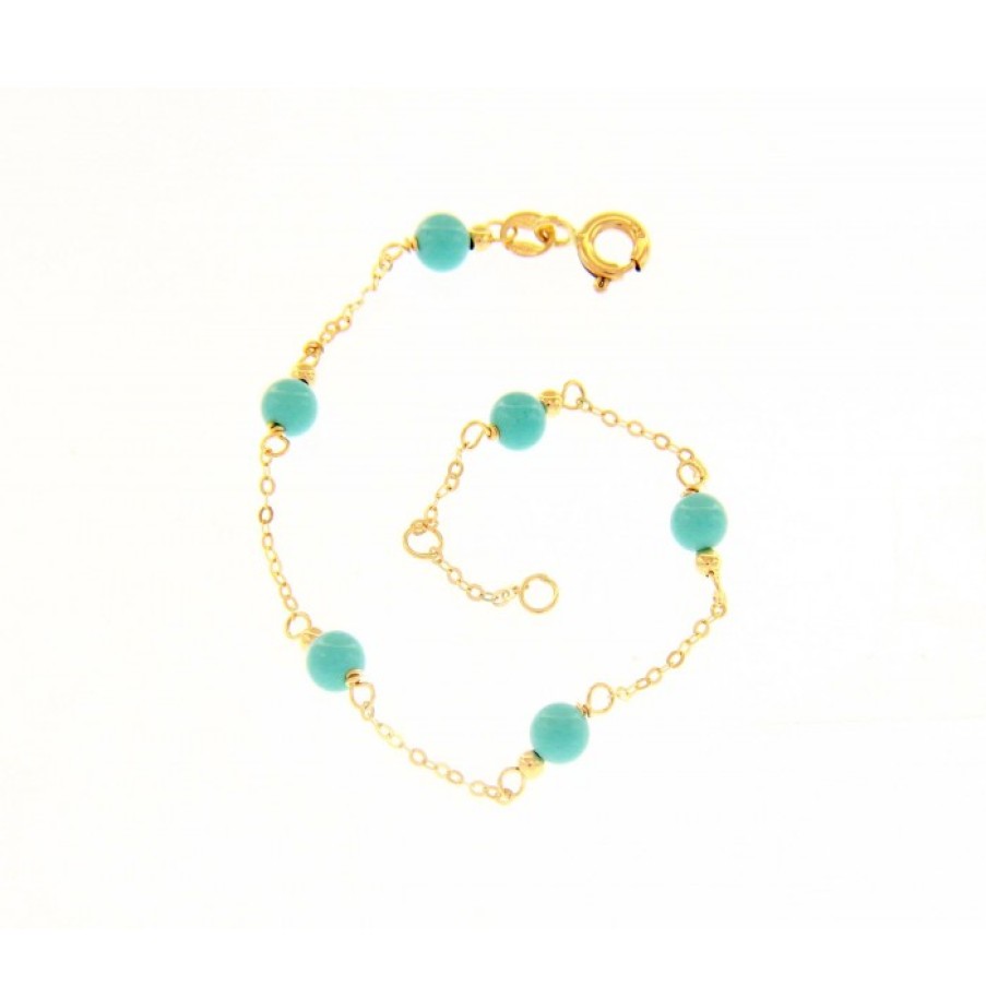 Idee Regalo callegaro1964 | Bracciale Bimbo/Bimba Oro Giallo E Turchese