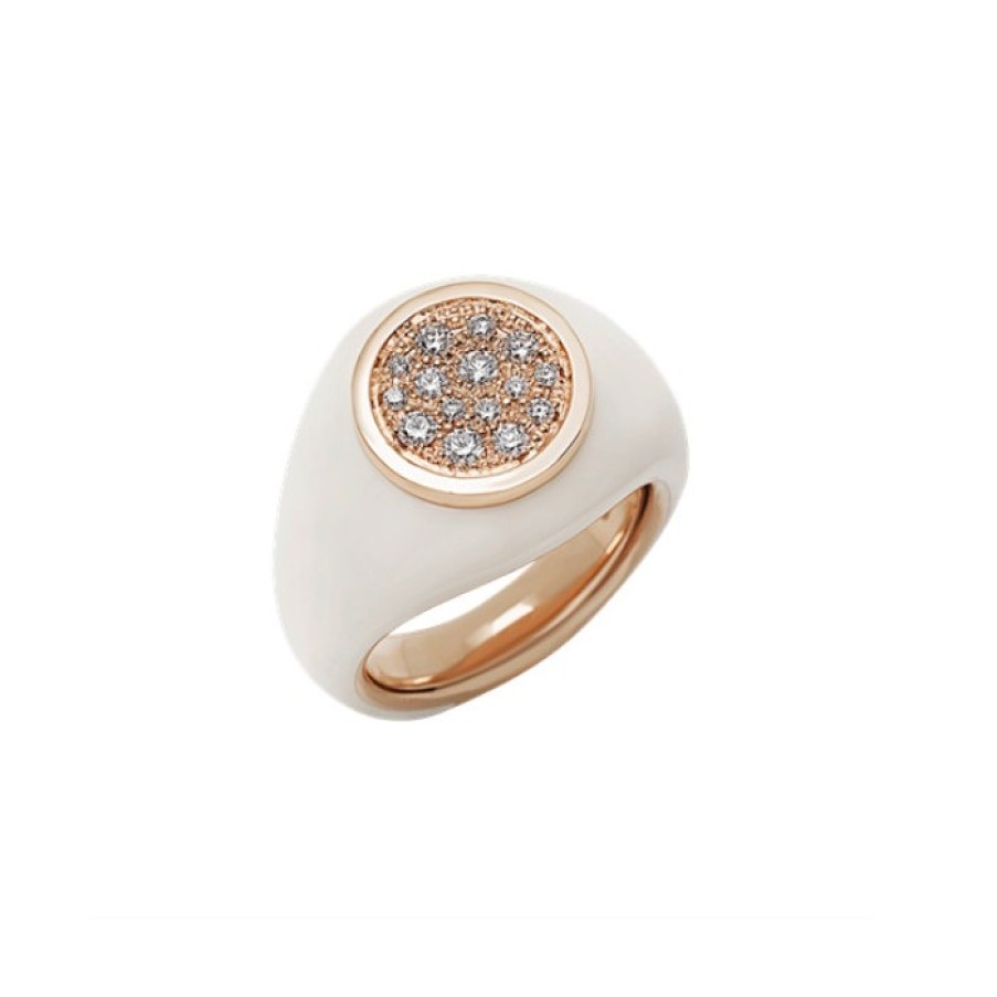 Idee Regalo chantecler | Anello Paillettes Oro Rosa, Diamanti E Smalto Chantecler