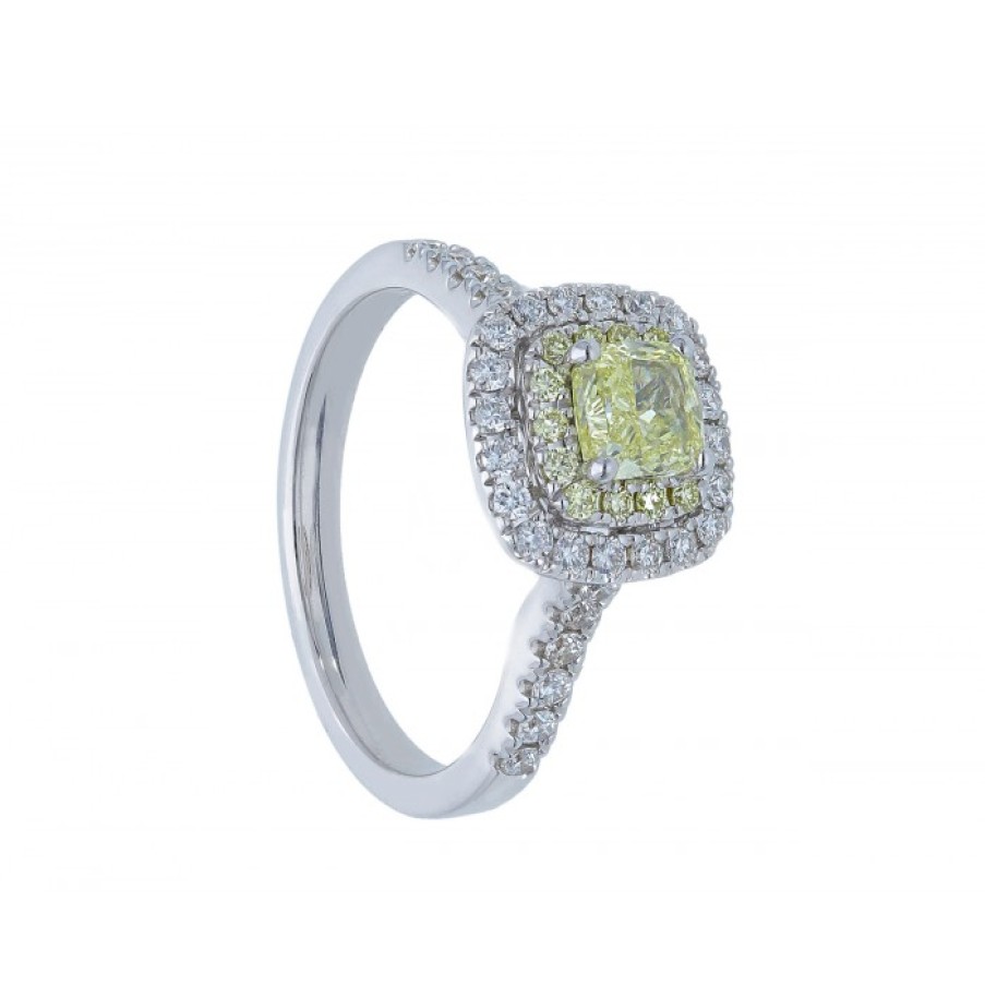 Idee Regalo callegaro1964 | Anello Con Diamante Fancy Yellow Taglio Cuscino