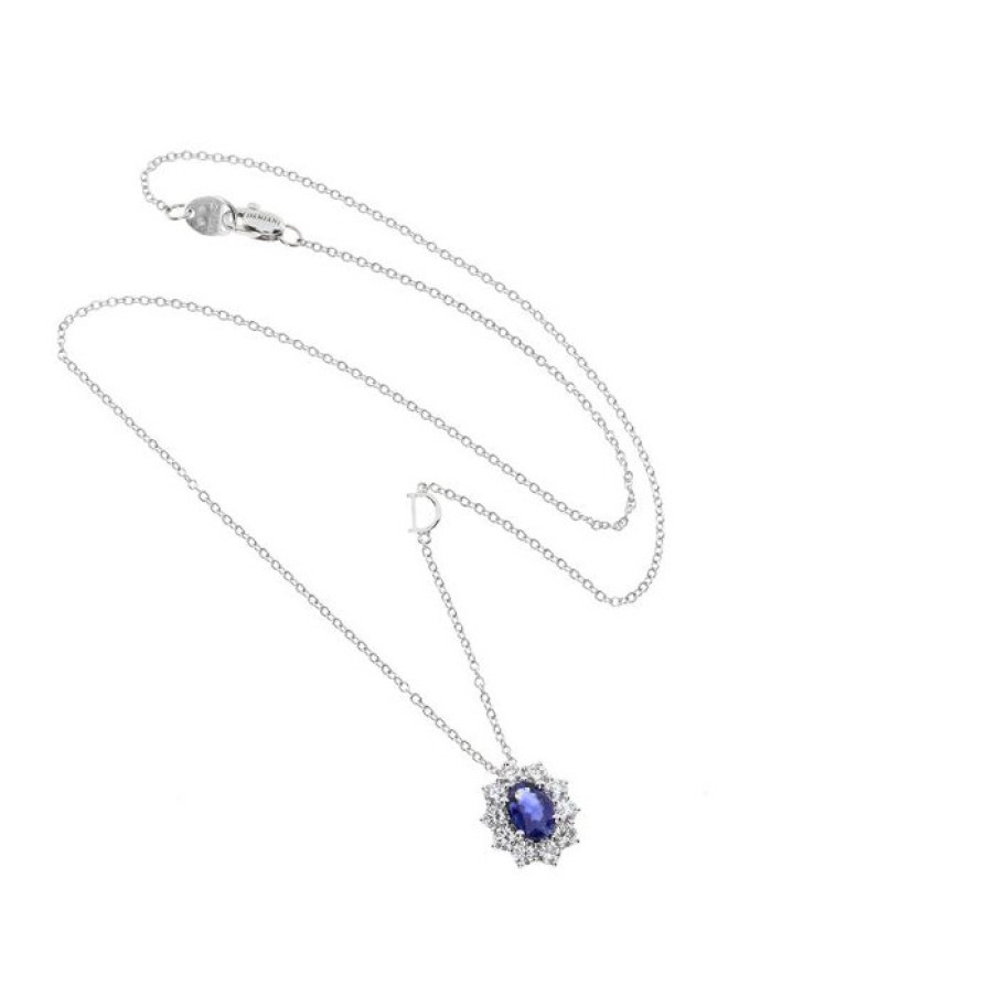 Idee Regalo damiani | Collier Damiani Fiore Con Zaffiro E Diamanti