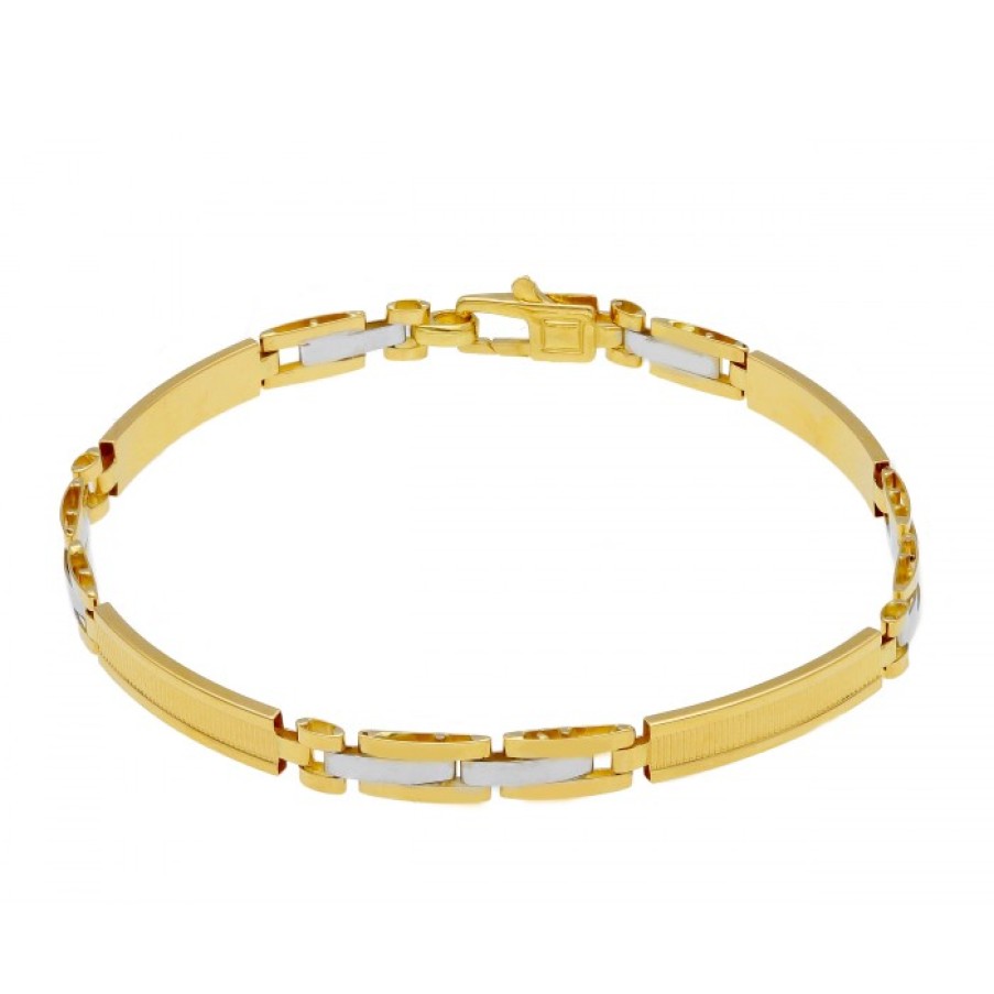 Idee Regalo callegaro1964 | Bracciale Uomo Oro Giallo E Bianco