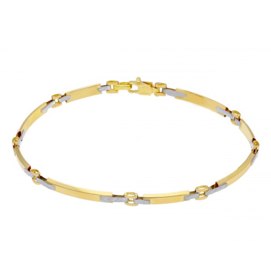 Idee Regalo callegaro1964 | Bracciale Uomo Oro Giallo E Bianco