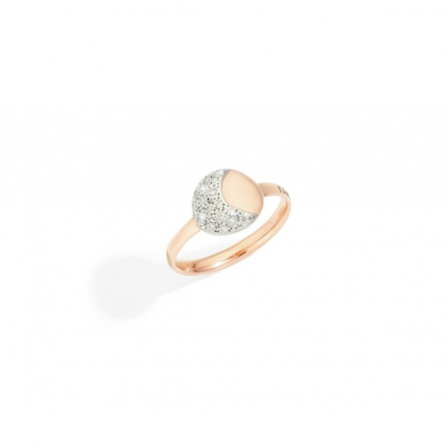 Idee Regalo dodo | Anello Moon And Sun Oro Rosa E Diamanti