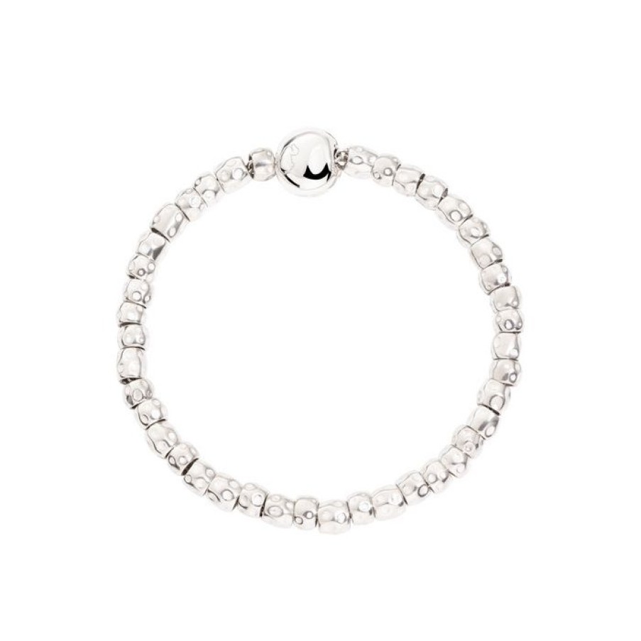 Idee Regalo dodo | Bracciale Granelli Argento Con Chiusura Pepita