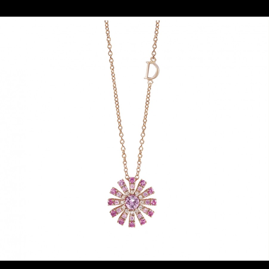 Collane damiani | Collier Damiani Margherita In Oro Rosa E Zaffiri Rosa