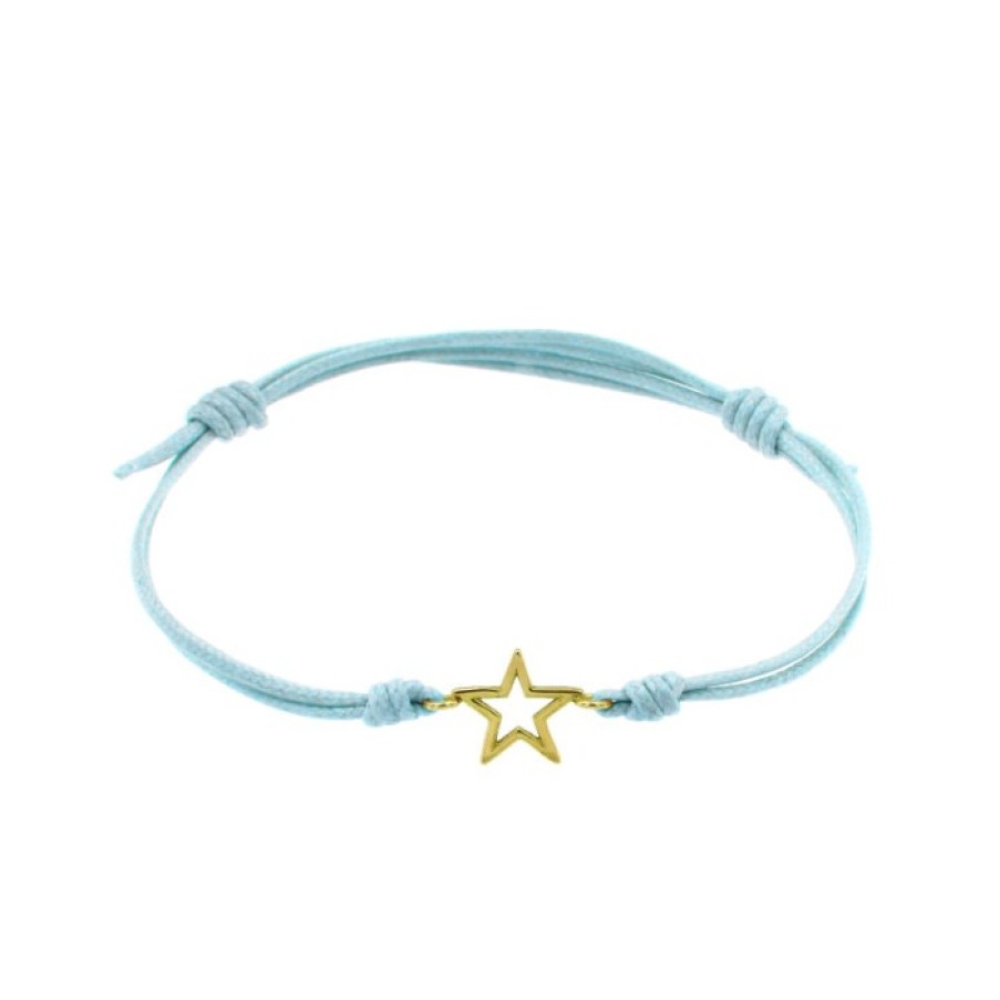 Idee Regalo marco-gerbella | Bracciale Cordino Blu Stella Filo Oro Giallo Marco Gerbella