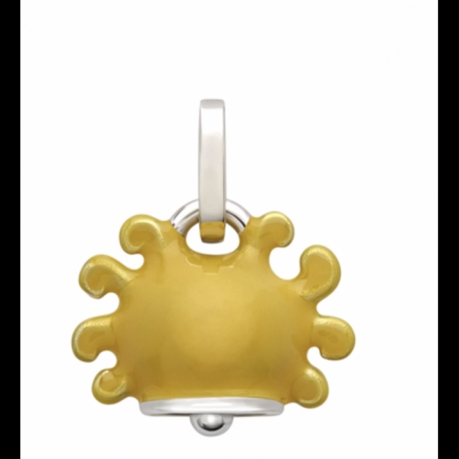 Idee Regalo chantecler | Ciondolo Campanella Piccola Jesce Sole Capriness In Argento E Smalto Giallo