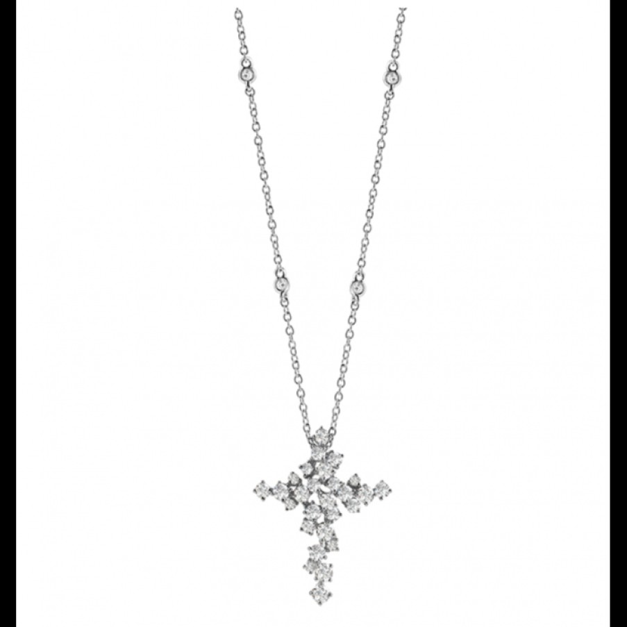 Idee Regalo damiani | Collier Damiani Mimosa Croce Con Diamanti