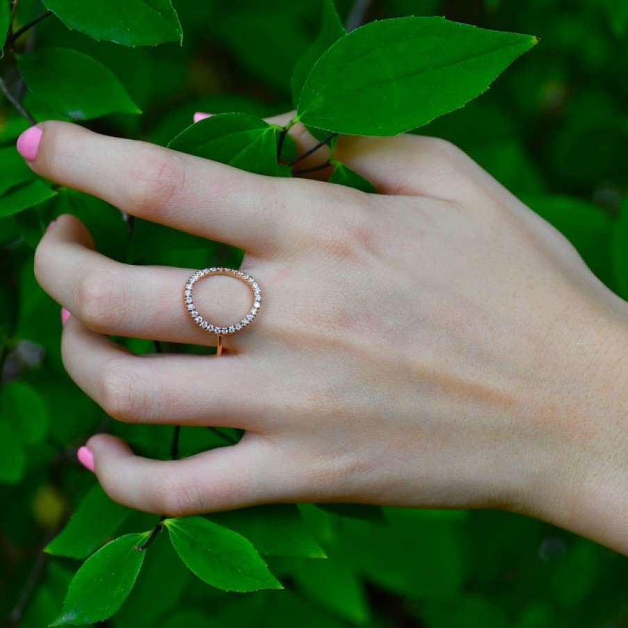 Idee Regalo marco-gerbella | Anello Con Bolla A Filo E Diamanti Bianchi