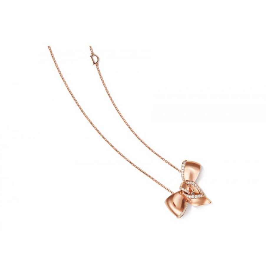 Idee Regalo damiani | Collana Damiani Fiocco In Oro Rosa E Diamanti