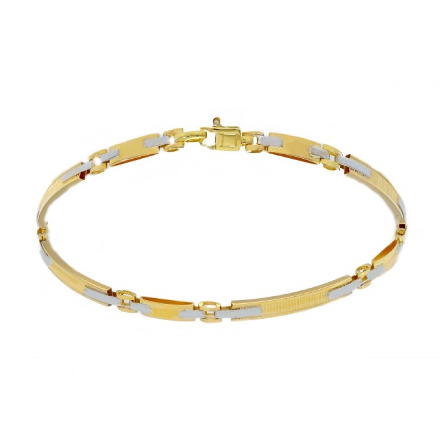 Idee Regalo callegaro1964 | Bracciale Uomo Oro Giallo E Bianco