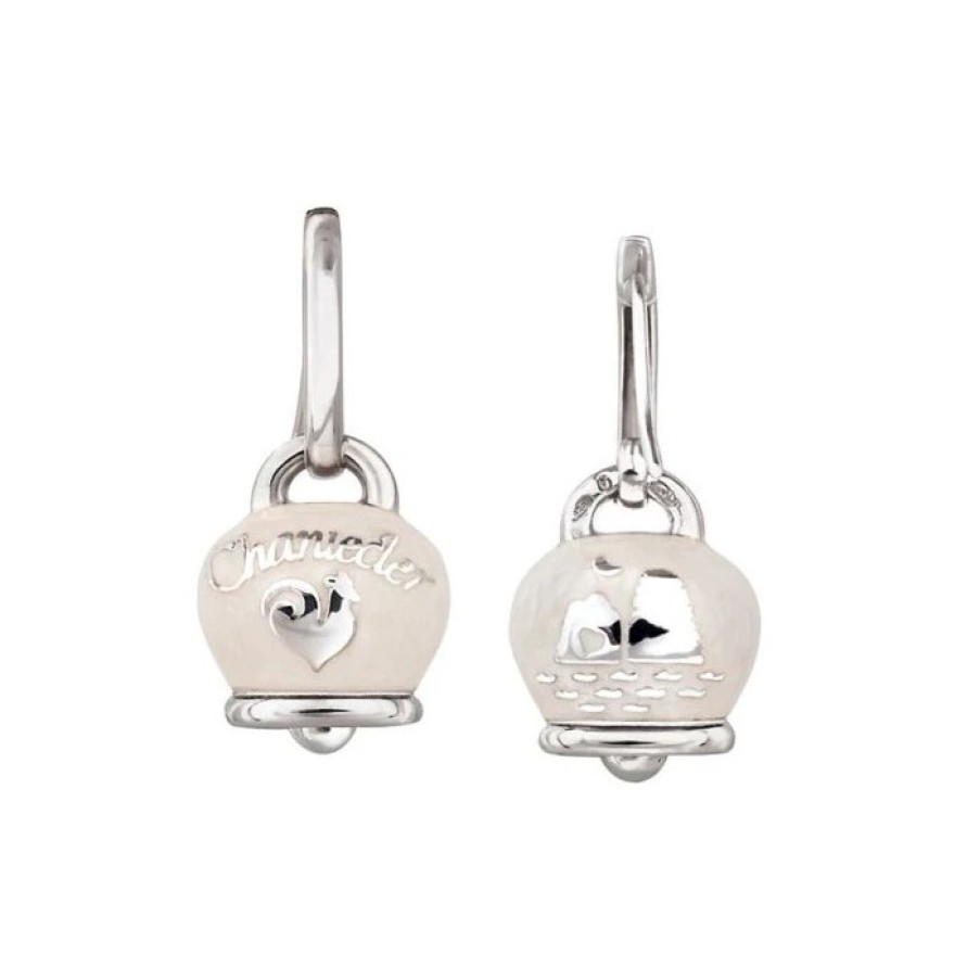 Idee Regalo chantecler | Campanelle Chantecler Micro In Argento E Smalto Bianco Con Faraglioni