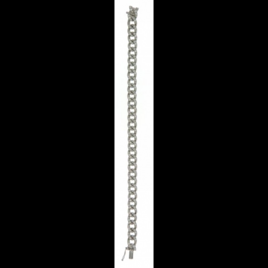 Bracciali callegaro1964 | Bracciale Groumette In Oro Bianco Con Diamanti