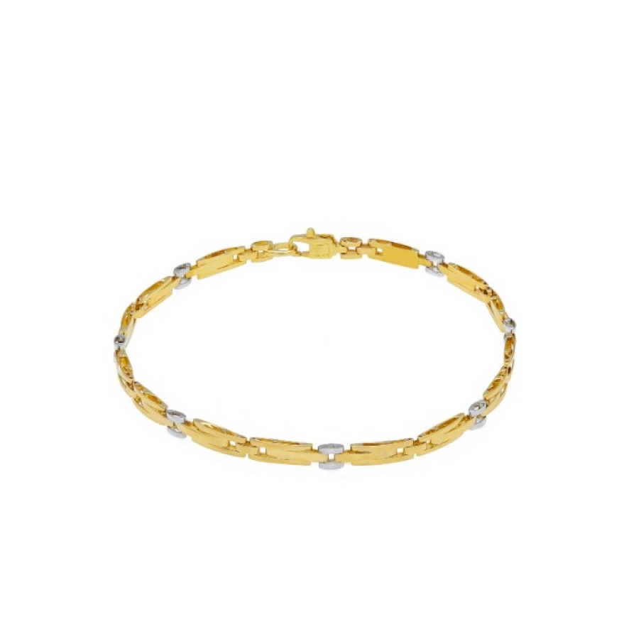 Idee Regalo callegaro1964 | Bracciale Uomo Oro Giallo E Bianco