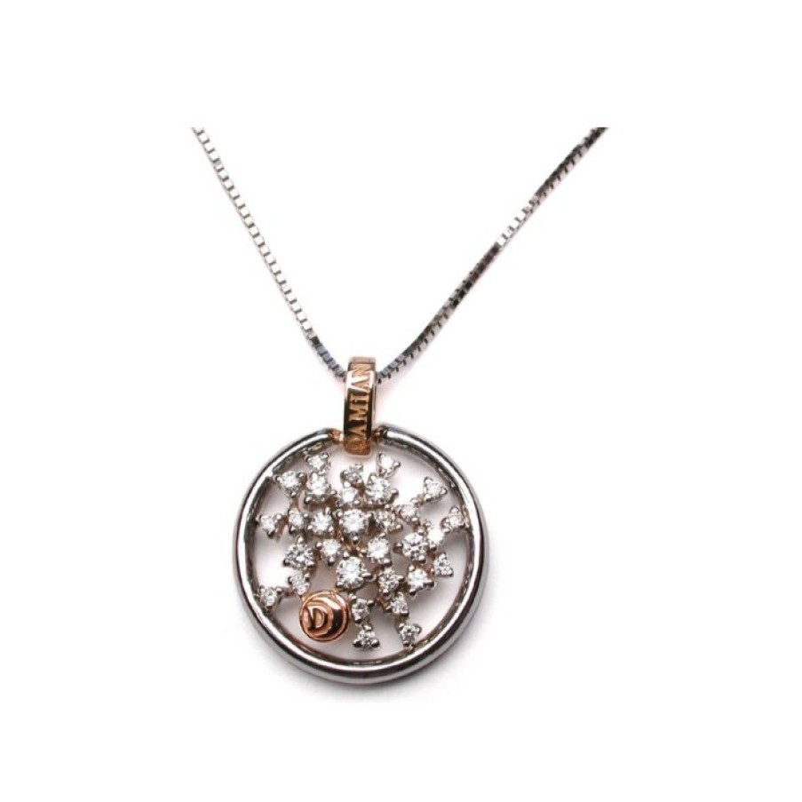 Idee Regalo damiani | Collana Damiani Bagliori In Oro Rosa E Bianco Con Diamanti