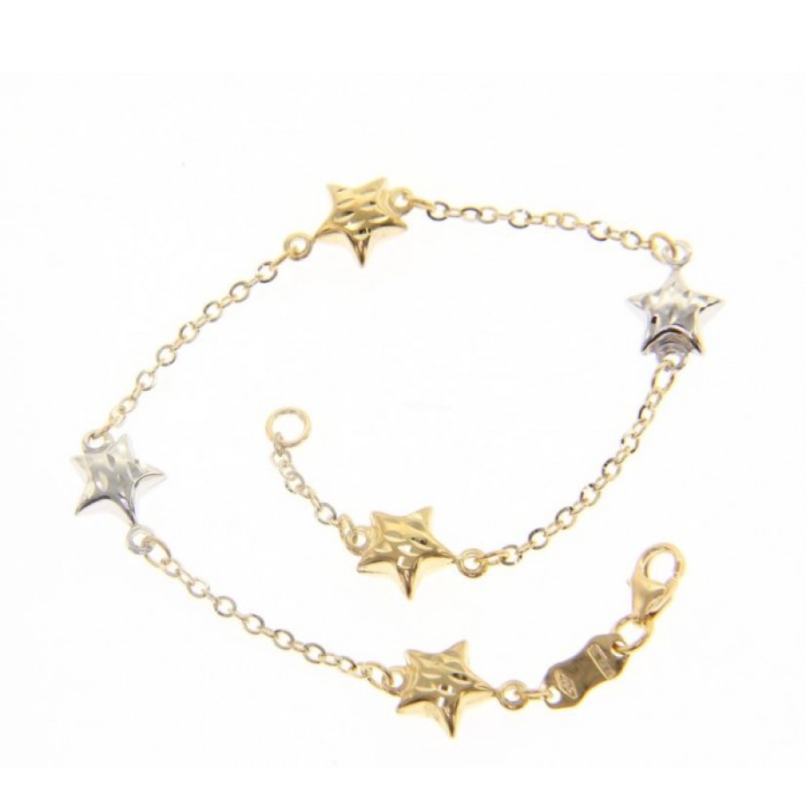 Idee Regalo callegaro1964 | Bracciale Oro Giallo E Bianco Stelle