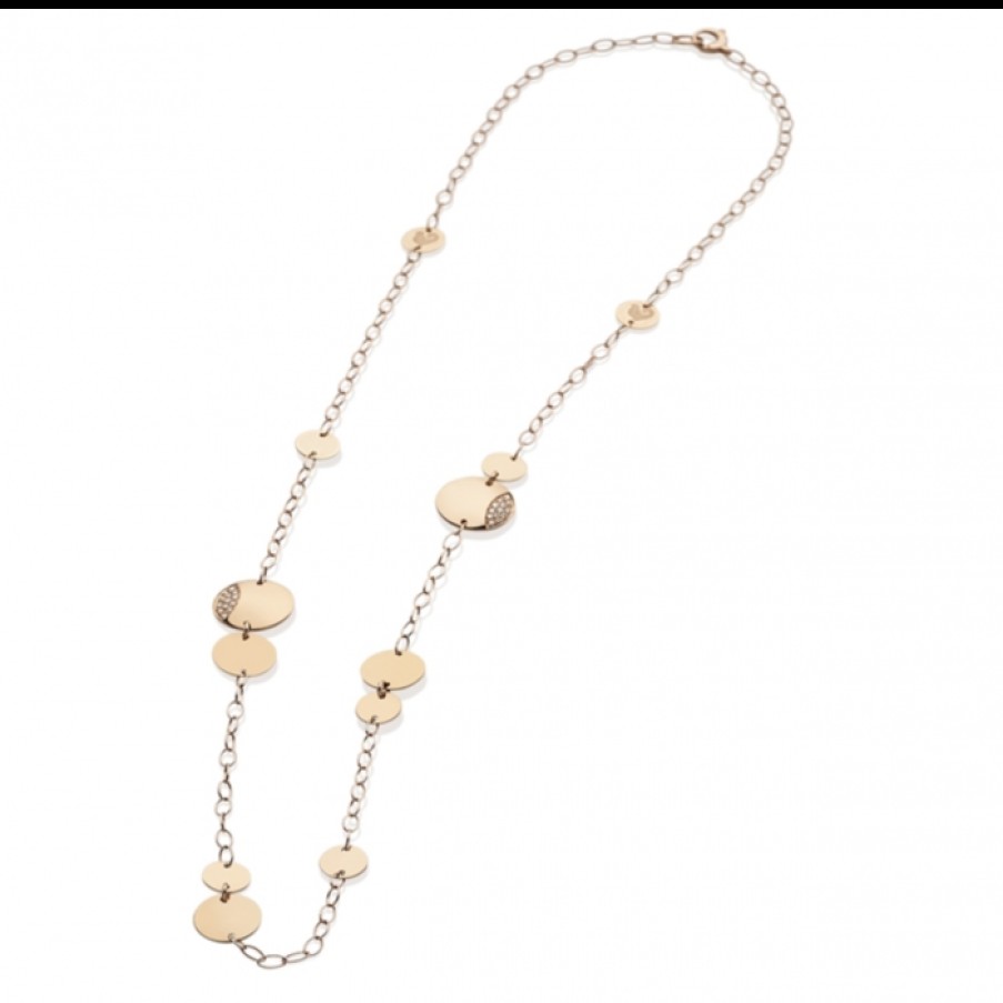 Idee Regalo chantecler | Collana Paillettes In Oro Rosa E Diamanti