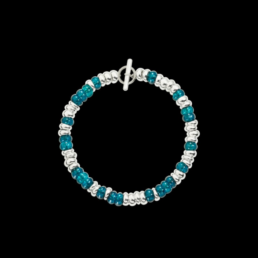 Bracciali dodo | Bracciale Rondelle Azzurre E Argento