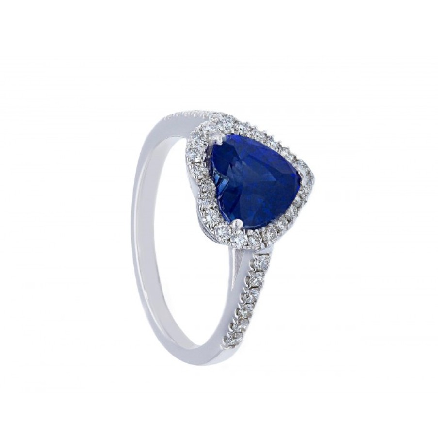 Idee Regalo callegaro1964 | Anello In Oro Bianco Con Tanzanite A Cuore E Diamanti