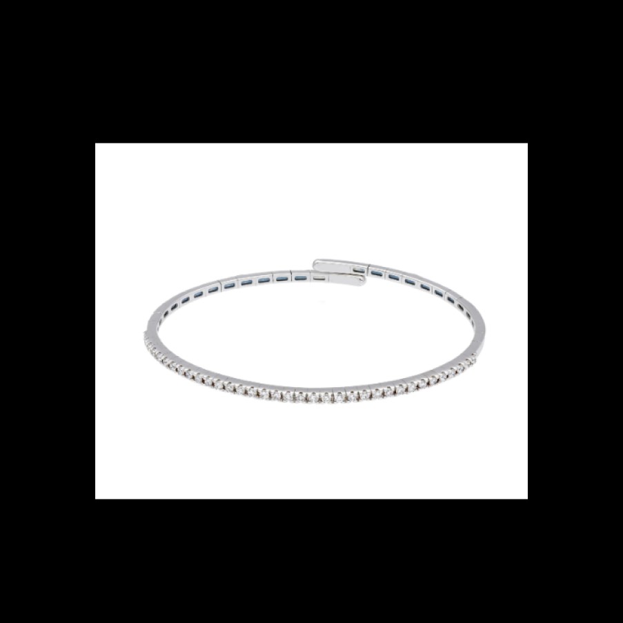 Idee Regalo callegaro1964 | Bracciale Tennis Flessibile Oro Bianco E Diamanti