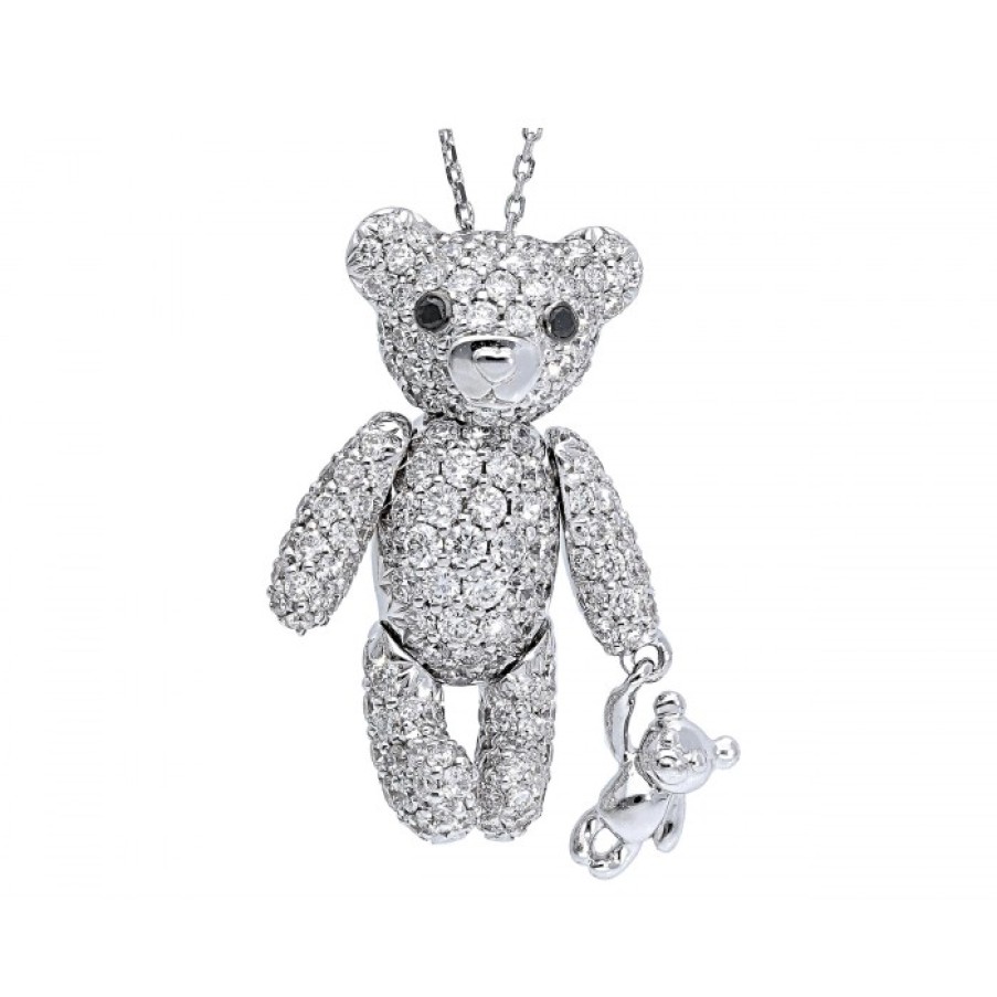 Idee Regalo callegaro1964 | Collana Teddy In Oro Bianco Con Diamanti