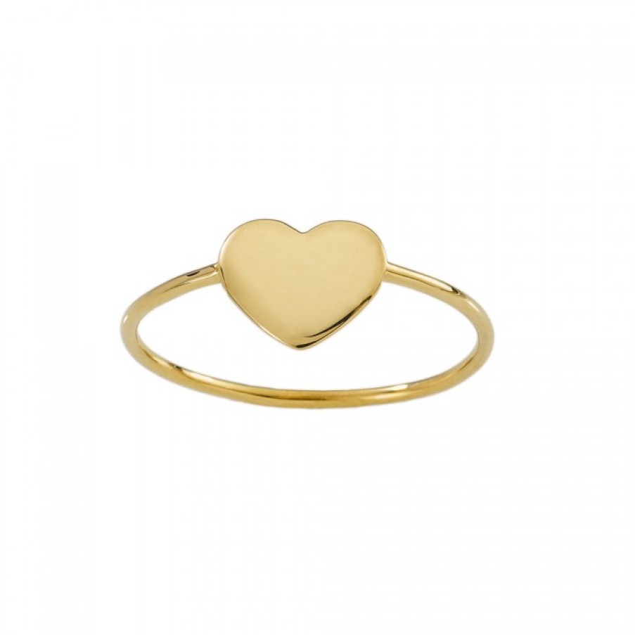 Idee Regalo marco-gerbella | Anello Cuore A Lastra Oro Giallo