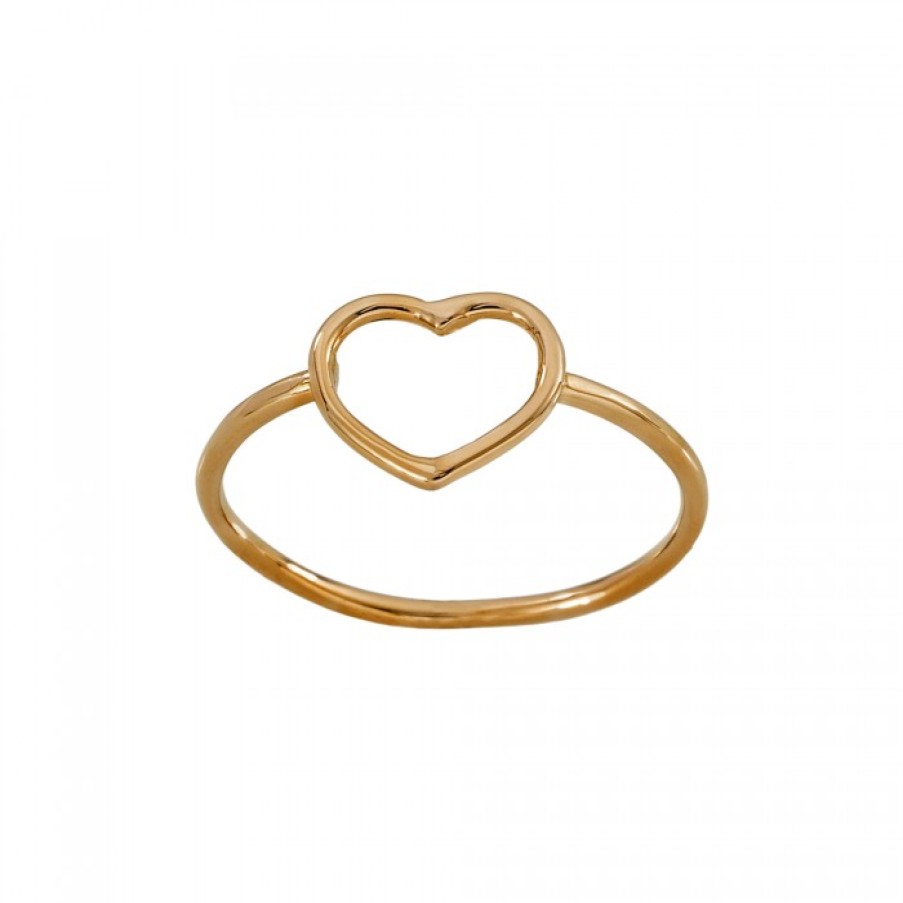 Idee Regalo marco-gerbella | Anello Con Cuore Piccolo A Filo Oro Rosa