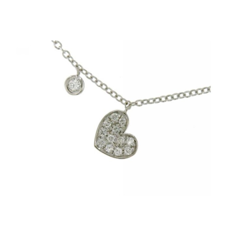 Idee Regalo callegaro1964 | Collier Cuore In Oro Bianco E Diamanti