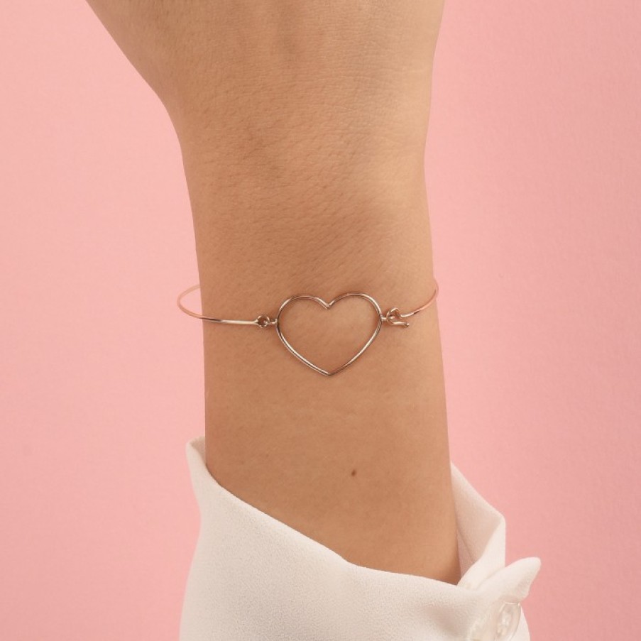 Idee Regalo marco-gerbella | Bracciale Rigido Con Cuore A Filo