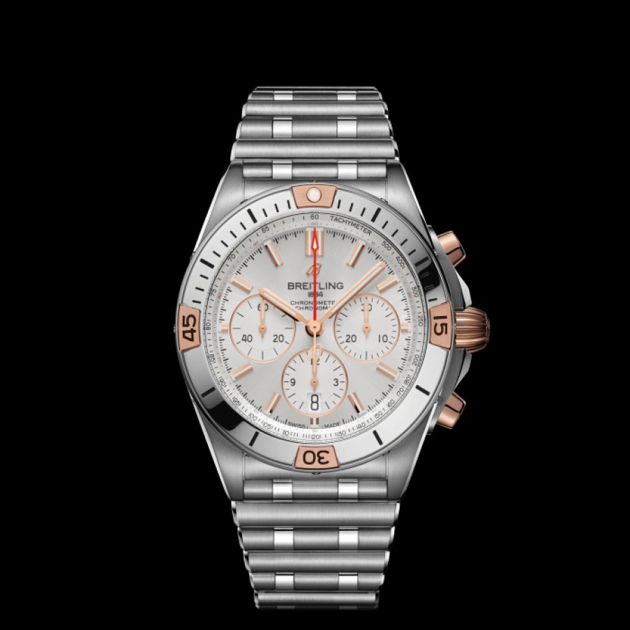 Idee Regalo breitling | Chronomat B01 42 Acciaio Oro Argento