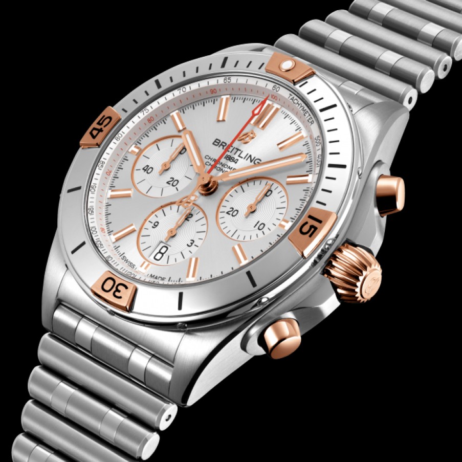 Idee Regalo breitling | Chronomat B01 42 Acciaio Oro Argento