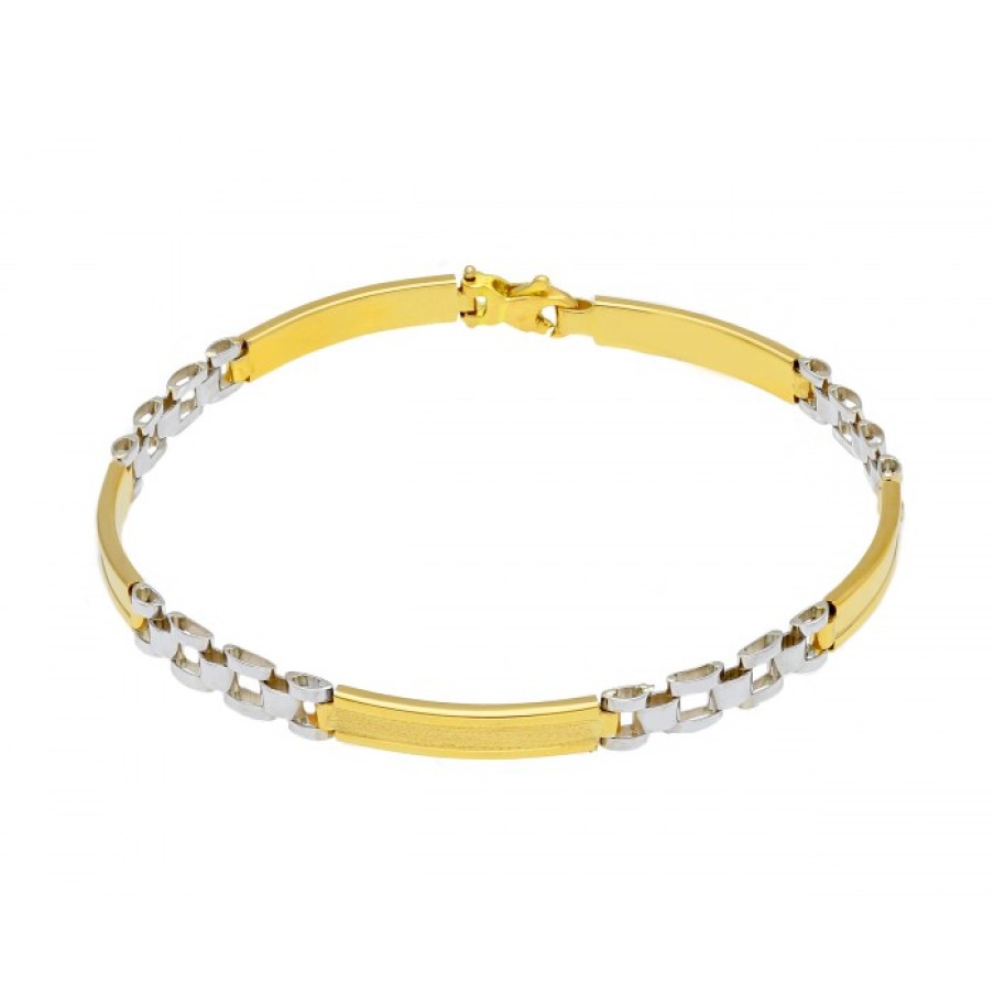 Idee Regalo callegaro1964 | Bracciale Uomo Oro Giallo E Bianco