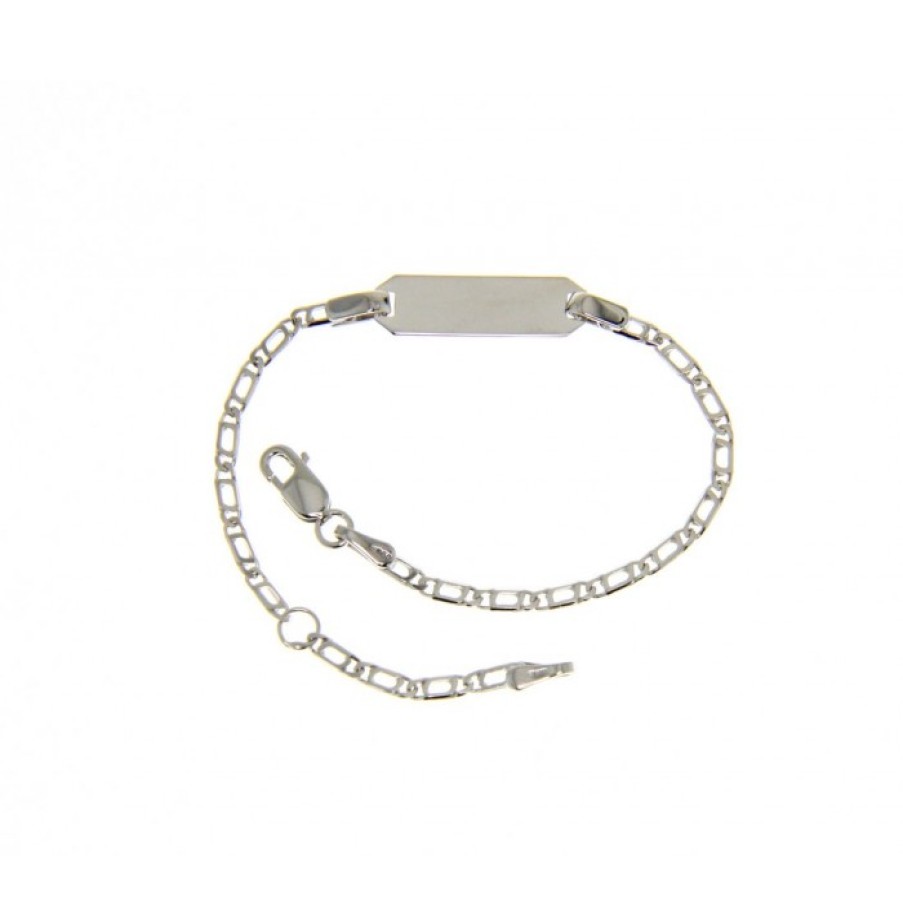 Idee Regalo callegaro1964 | Bracciale Bimbo/Bimba Con Targhetta Oro Bianco