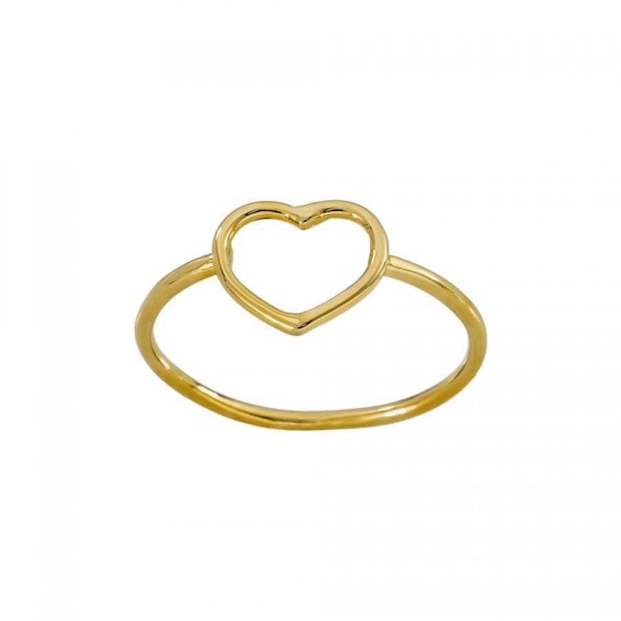 Idee Regalo marco-gerbella | Anello Con Cuore Piccolo A Filo Oro Giallo