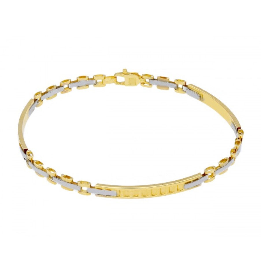 Idee Regalo callegaro1964 | Bracciale Uomo Oro Giallo E Bianco