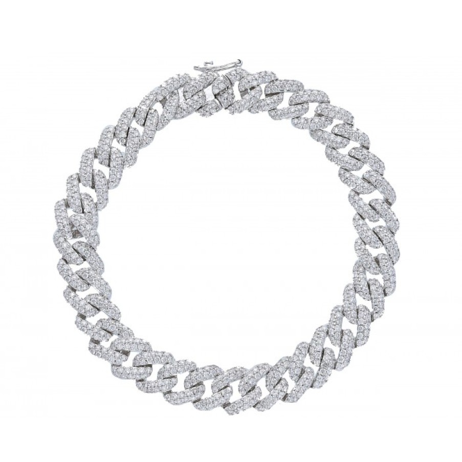 Idee Regalo callegaro1964 | Bracciale Groumette In Oro Bianco Con Diamanti