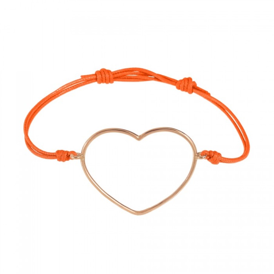 Bracciali marco-gerbella | Bracciale Cordino Con Cuore Grande