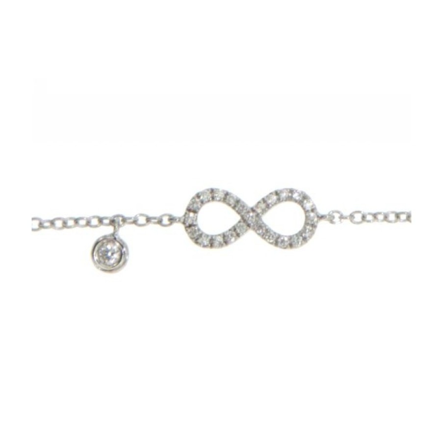 Idee Regalo callegaro1964 | Bracciale Infinito In Oro Bianco Con Diamanti