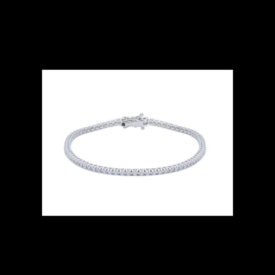 Idee Regalo callegaro1964 | Bracciale Tennis In Oro Bianco 18Kt E Diamanti