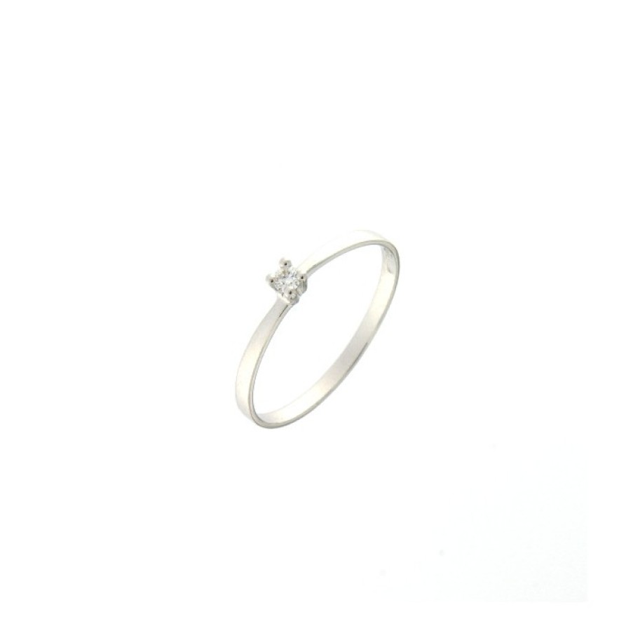 Idee Regalo callegaro1964 | Anello Solitario In Oro Bianco Con Diamante