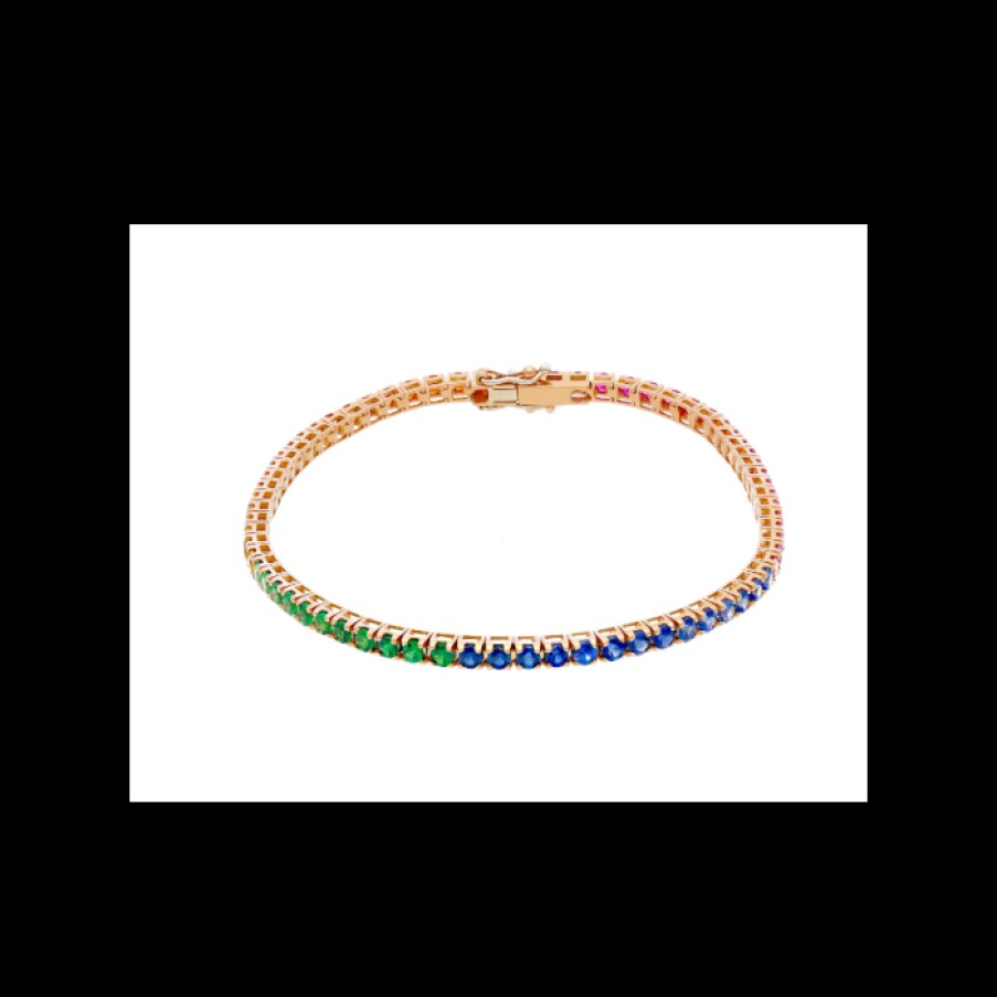 Idee Regalo callegaro1964 | Bracciale Tennis Con Zaffiri Rainbow